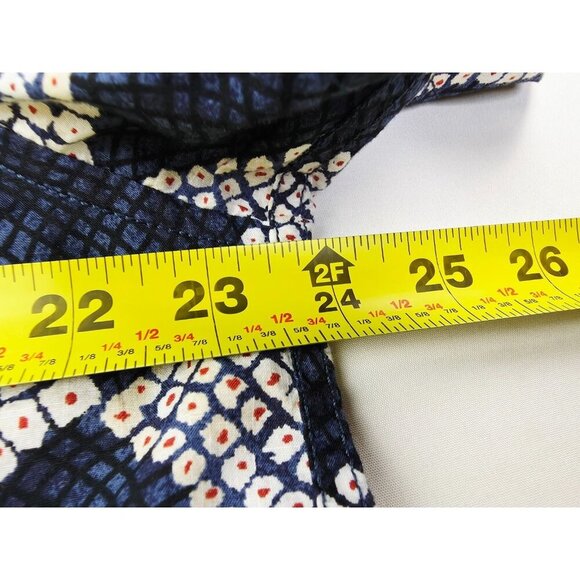 J. Crew Original Sportswear Large Navy White Pattern Short Sleeve Cotton Shirt - Picture 2 of 10